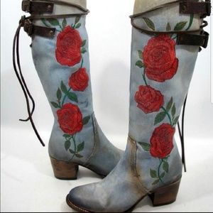 💥Freebird by Steven Cyrus Floral Denim Boots